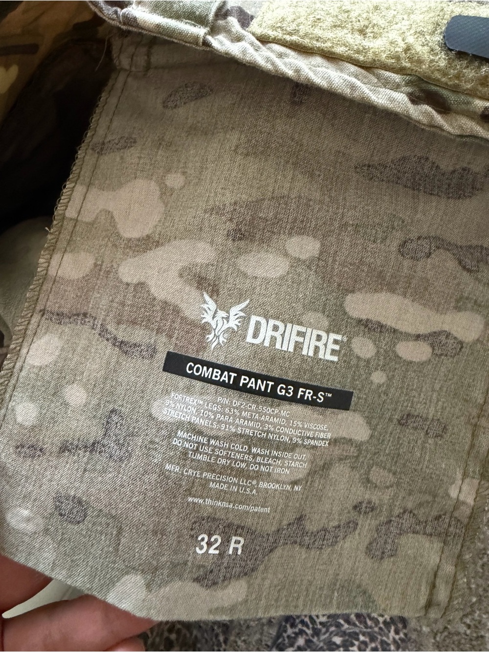 DRIFIRE / Crye Precision G3 FR-S Combat Pant  - Men's 32R - Picture 6 of 7